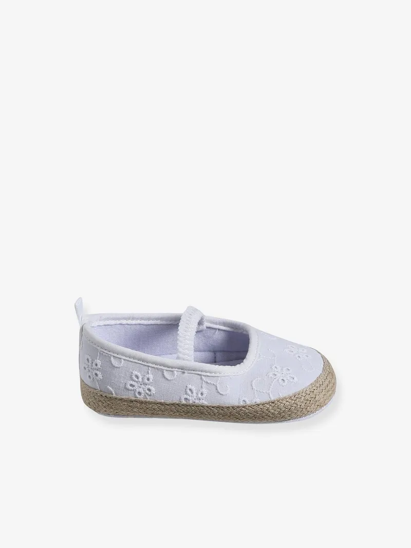 Vertbaudet Festliche Baby Ballerinas mit Lochstickerei, Weiß, – Produktbild 3 von 4