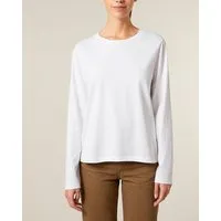 YTWOO YTWOO Basic Damen Langarmshirt aus 100% Biobaumwolle, Weiß, – Produktbild 1 von 1