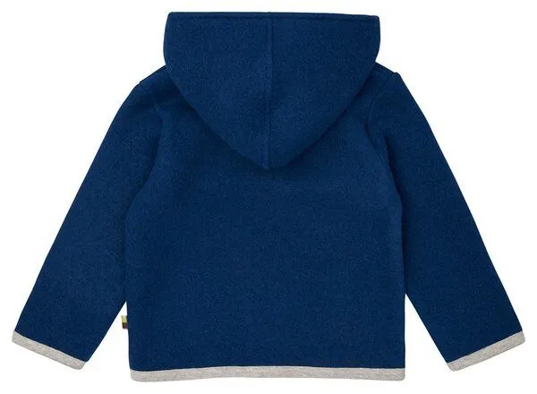 loud + proud loud + proud Babys & Kinder Wollfleece-Jacke mit Kapuze, GOTS-zertifiziert, Ultramarine(blau), – Produktbild 2 von 4