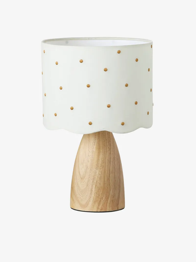 Vertbaudet Nachttischlampe mit Punkten-Stickerei Kinderzimmer, Wollweiß, – Produktbild 2 von 4