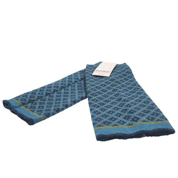 FLOMAX FLOMAX Beinstulpen Tilda aus Wolle, Türkis/ nachtblau (blau), – Produktbild 2 von 2