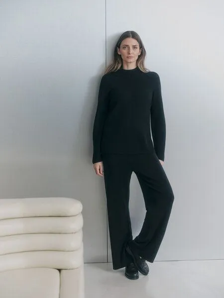 LANIUS LANIUS Rippen Pullover aus Bio-Merinowolle, Black, – Produktbild 2 von 4
