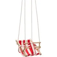 CONACORD Baby und Kinder Schaukel aus Holz rot-natur gestreift 30 x 35 cm – Produktbild 1 von 1