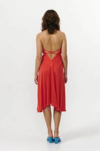 SUITE13LAB Suite13lab Damen-Multipositionskleid kurz MP Cupro, Rot, – Produktbild 3 von 4