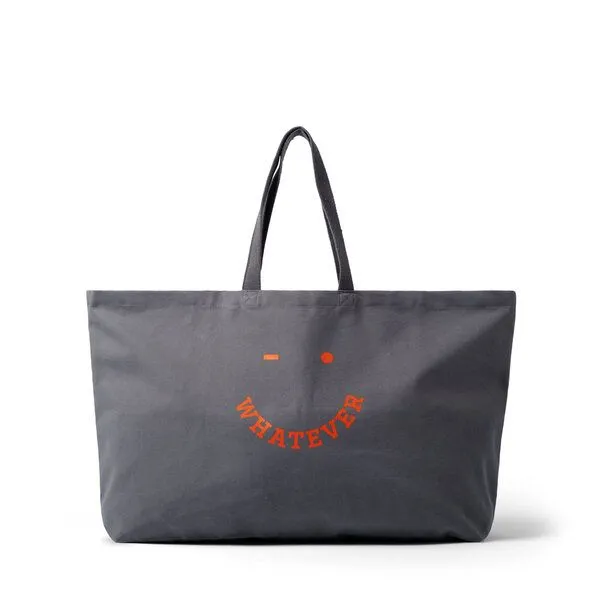 FANTASTIC REALITY STUDIOS Fantastic Reality Studios Whatever Large Canvas Tote – Bio-Baumwolle, Unisex, Grau, – Produktbild 1 von 4