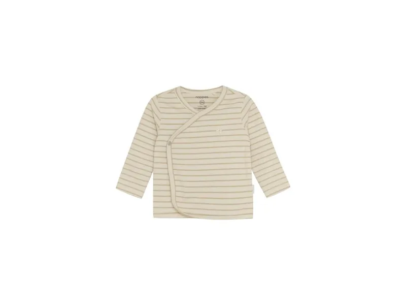 Noppies Wickelshirt Langarm Nour Stripe pattern off white Gr. 68, Natur, braun, – Produktbild 1 von 1