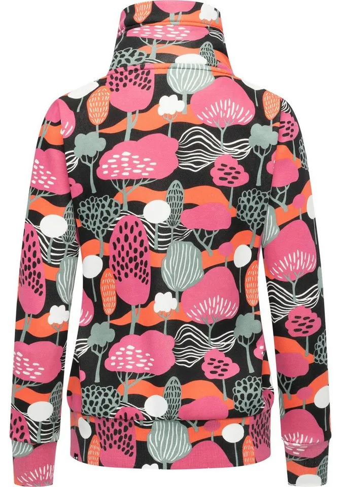 ragwear ragwear Sweatjacke Ronette Print Zip-Jacke mit Allover-Print und hohem Kragen, Schwarz, – Produktbild 3 von 3