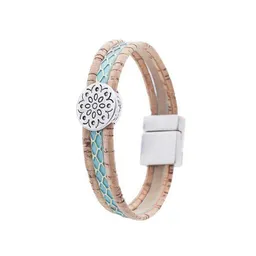 Kork-Deko Kork-Deko Modisches Armband aus Kork, türkies mit seilbernem Element – Produktbild 1 von 1