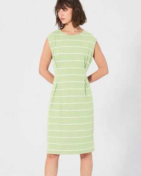 HempAge HempAge Gestreiftes Kleid Hanf/Biobaumwolle, Matcha (grün), – Produktbild 2 von 4