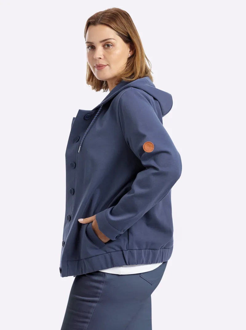 sheego Shirtjacke rauchblau, Rauchblau, – Produktbild 1 von 2
