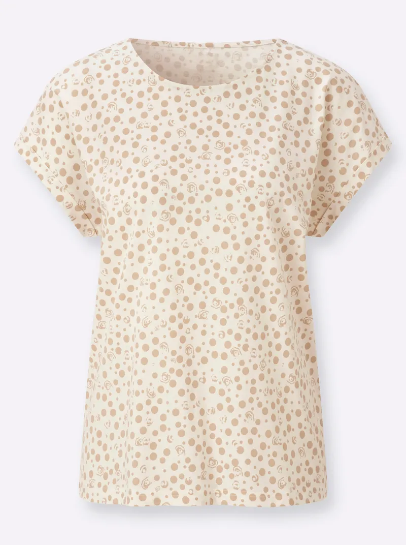 Witt Print-Shirt beige-ecru-bedruckt, Beige-ecru-bedruckt, – Produktbild 1 von 2