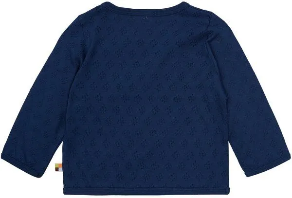 loud + proud loud + proud Babys & Kinder Wickeljacke Jacquard Strick, GOTS-zertifiziert, Ultramarine(blau), – Produktbild 1 von 2