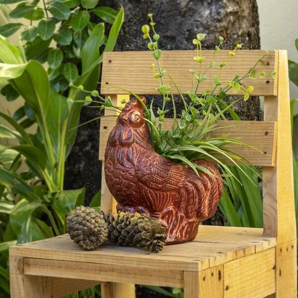 Mitienda Shop Mitienda Shop Blumentopf aus Ton Hahn indoor & outdoor – Produktbild 2 von 3