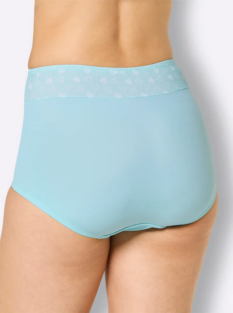 wäschepur Taillenslip 2x mint-weiß-bedruckt + 1x mint, 2x mint-weiß-bedruckt + 1x mint, – Produktbild 3 von 3
