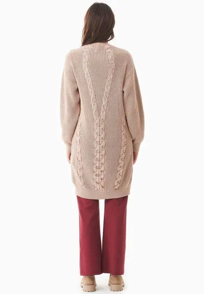 ORGANICATION ORGANICATION Langer Cardigan aus Bio-Baumwolle, Natur(beige), – Produktbild 4 von 4