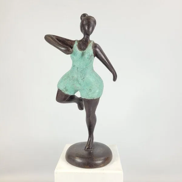 Moogoo Creative Africa Moogoo Creative Africa Bronze-Skulptur "Bobaraba Gymnaste" by Alain Soré | 1kg 23cm | Unikate, Türkis, – Produktbild 1 von 3