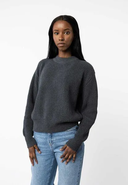 MELA Rippstrick Pullover MANIKA | von MELA | Fairtrade & GOTS zertifiziert, Anthrazit melange, – Produktbild 1 von 4