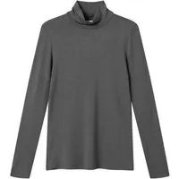 Givn Berlin Givn Berlin Damen Longsleeve mit Rollkragen aus Lyocell (TENCEL) "Vida", Grau (shadow grey tencel), – Produktbild 1 von 1