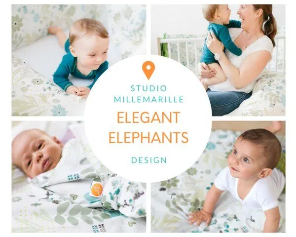 Millemarille Millemarille Spucktuch antibakteriell Bambussfrottee, Elegant elephant, – Produktbild 3 von 3