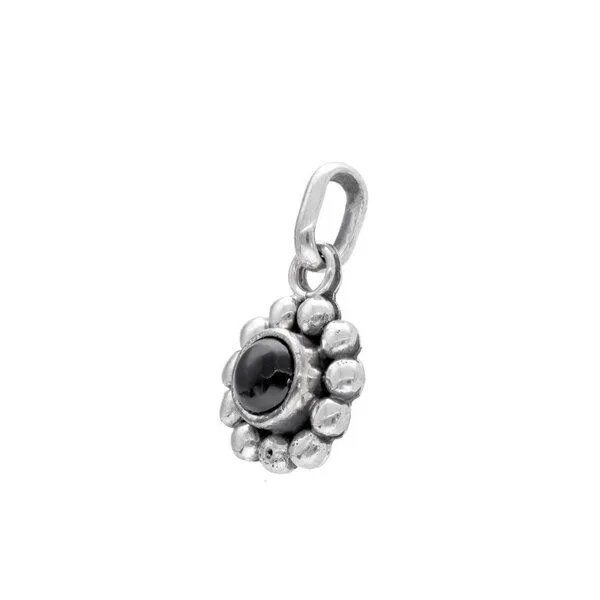 pakilia pakilia Silber Kette Blumen Obsidian Fair-Trade und handmade – Produktbild 1 von 4