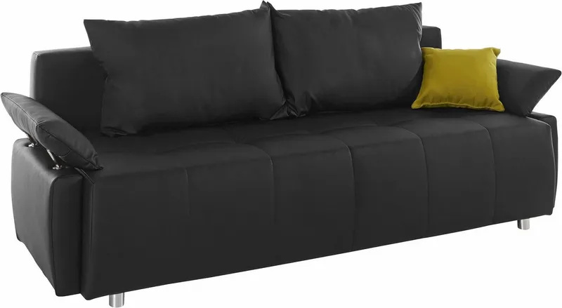 COLLECTION AB Schlafsofa Funtastic, B: 212 cm, Liegefl. 145x187 cm, Armteilverstellung, Schlaffunktion, Bettkasten & Zierkissen, Gästebett mit Federkern, Braun, – Produktbild 5 von 5