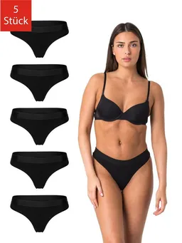 Elsie Elsie String Unterhosen Damen String Tanga Damen aus 95% Baumwolle mit Stretch (Packung, 5-St., 5er-Pack) Bequeme Unterwäsche Frauen Slip Damen – Produktbild 1 von 1