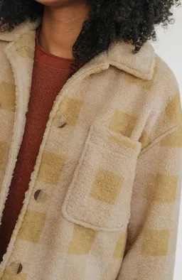 TWOTHIRDS TWOTHIRDS Damen vegan Jacke Hoben Mustard Check – Produktbild 1 von 1