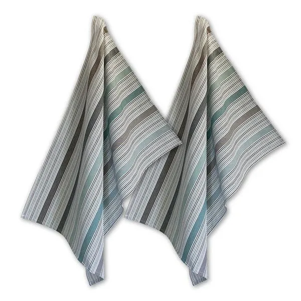 Solwang Design Solwang Design 2er-Set Geschirrtücher aus 100% Biobaumwolle, 70 x 50 cm, Multi azur-grau, – Produktbild 1 von 2