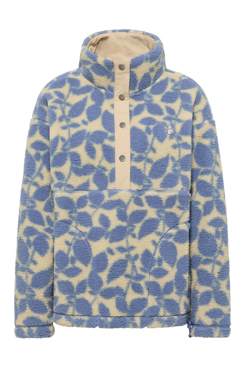 Tranquillo Fleece-Schlupfjacke Jorgaa mit recyceltem Polyester - blue botanics / S – Produktbild 1 von 3