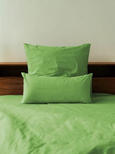 erlich textil erlich textil Fred Kopfkissenbezug aus weicher Bio-Baumwolle, made in Europe, Matcha, – Produktbild 2 von 7