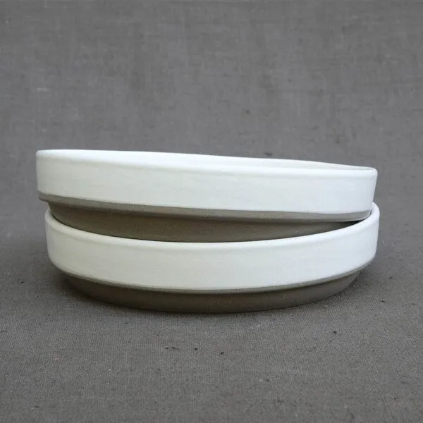 Izanami Tableware Izanami Tableware Handgemachter Pasta Teller 4er Set (⌀ 18,5 cm) aus Steinzeug - Lietzensee, Weiss, – Produktbild 1 von 2