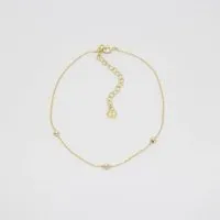fejn jewelry fejn jewelry Fußkette "triple ball" mit drei Silberperlen - Silber/vergoldet – Produktbild 1 von 1