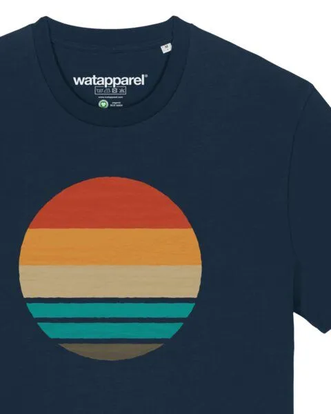 watapparel watapparel T-Shirt Retro Sunset Ocean, French navy, – Produktbild 3 von 3