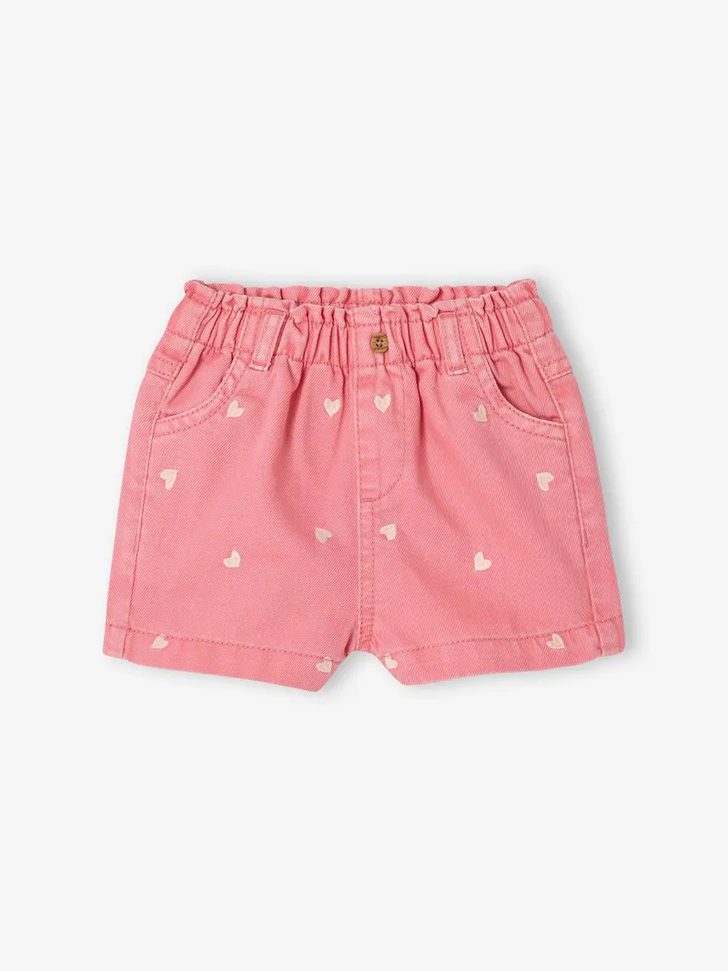 Vertbaudet Baby Shorts mit Herz-Stickerei bonbon, Bonbon rosa, – Produktbild 1 von 2