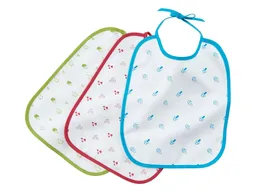 HANS NATUR Lätzchen mit Bindebändern Bio Baumwolle 3er-Set petrol-beere-grün Maße 32 x 26 cm – Produktbild 1 von 1