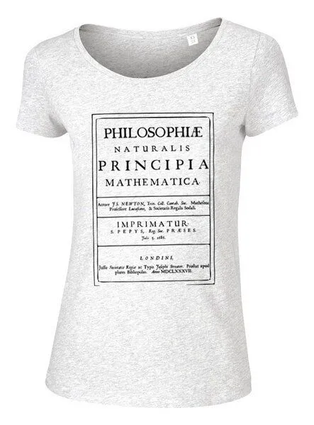 UNIPOLAR UNIPOLAR Physik T-Shirt | Principia Mathematica, Cream heather grey, – Produktbild 2 von 4