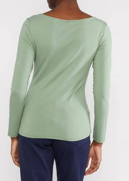 blutsgeschwister Blutsgeschwister Unifarbenes Longsleeve aus Bio-Baumwolle - Sweet Sailorette, Soft and green (grün), – Produktbild 1 von 2