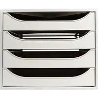 Exacompta Exacompta Schubladenbox Ecobox "Office", DIN A4+, 4 Schubladen, grau – Produktbild 1 von 1