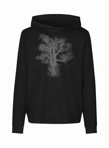 Peaces.bio - handbedruckte Biomode Peaces.bio - handbedruckte Biomode Damen Jersey-Hoodie Chestnut, Schwarz, – Produktbild 1 von 2