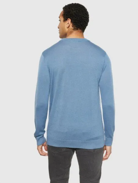 KnowledgeCotton Apparel KnowledgeCotton Apparel Regular merino knit crew neck - aus Merino-Wolle, Blau (moonlight blue), – Produktbild 3 von 3