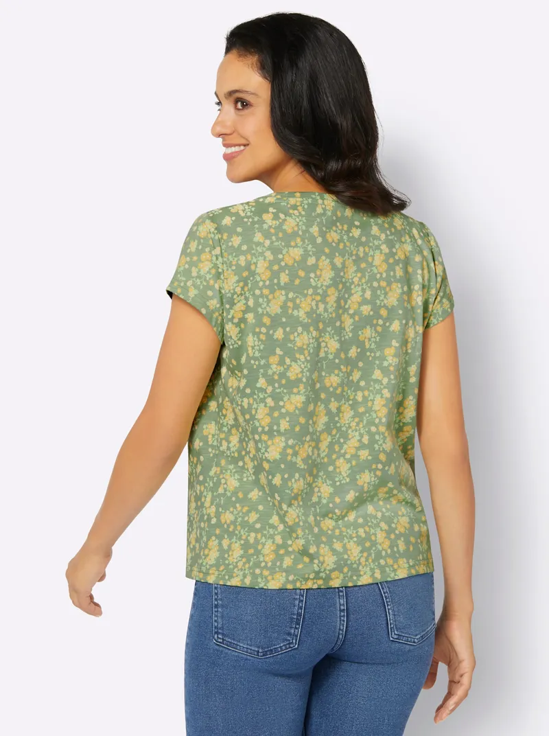 Witt Rundhalsshirt eucalyptus-zitrone-bedruckt, Eucalyptus-zitrone-bedruckt, – Produktbild 2 von 2