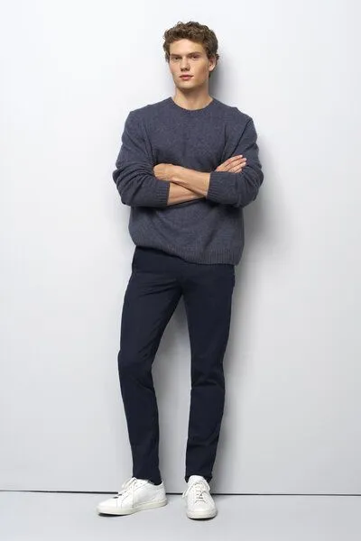 M 5 BY MEYER M 5 BY MEYER Sportliche Chino in Micro Struktur, Blau (navy), – Produktbild 2 von 7