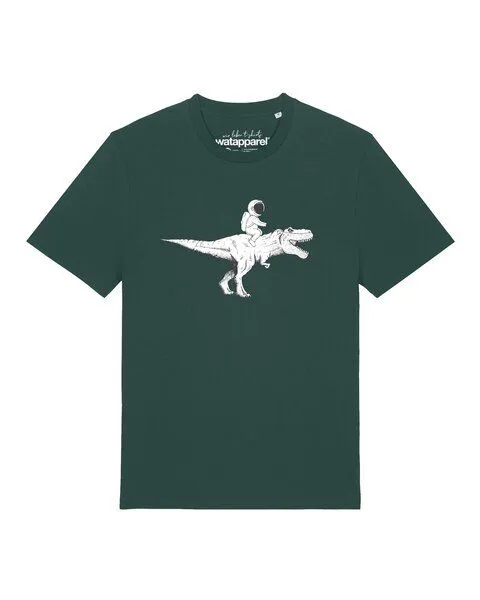 watapparel watapparel T-Shirt Unisex Astronaut on T-Rex, Glazed green, – Produktbild 1 von 2