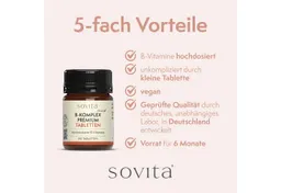 Ascopharm Ascopharm sovita Vitamin B-Komplex Premium, 180 vegane Tabletten hochdosiert 1, 1 er – Produktbild 1 von 1
