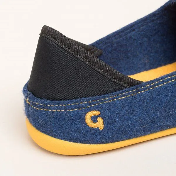 Gottstein Gottstein Filzhausschuh Wool Slip-On aus 100% Schurwolle - für Damen & Herren - Rutschfeste Gummisohle, Blau, – Produktbild 3 von 4