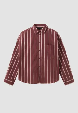 recolution Recolution Damen vegan Hemd Forsythia Stripes In Dunkelpflaume – Produktbild 1 von 1