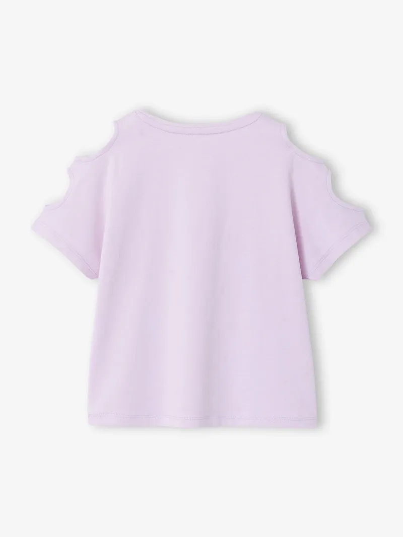 Vertbaudet T-Shirt Mädchen JUNGLE mit Cut-Outs lila, Lila, – Produktbild 2 von 3