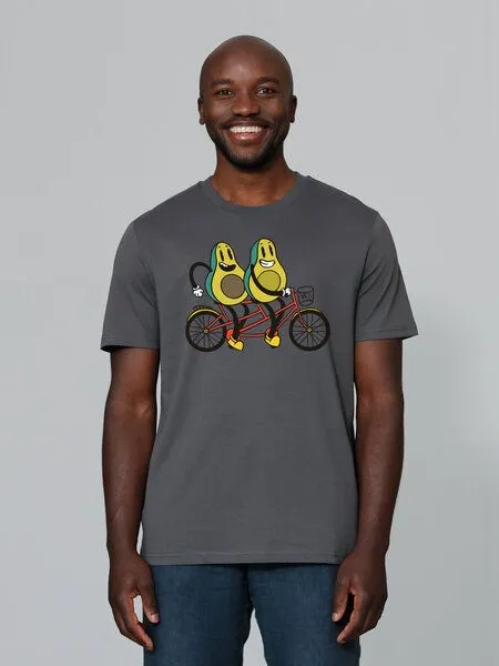 watapparel watapparel T-Shirt Unisex Avocado Fahrrad, Anthracite, – Produktbild 1 von 3
