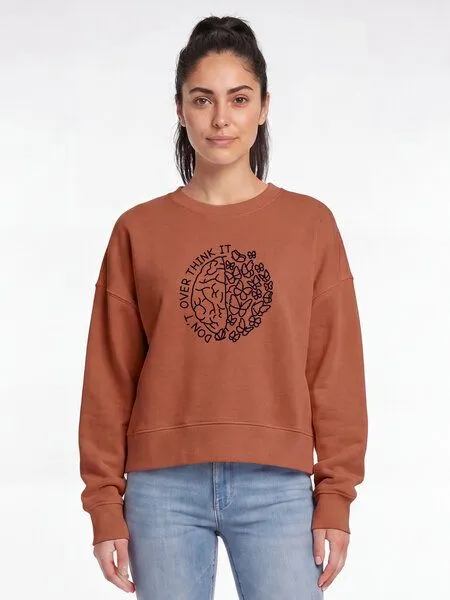 watapparel watapparel Sweatshirt Frauen Don't overthink it, Heritage brown, – Produktbild 2 von 2