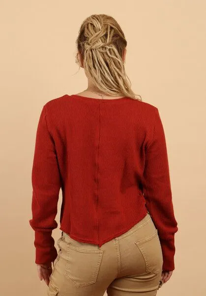 Die rote Zora Die rote Zora Strick Kurzsweater, Blood orange, – Produktbild 2 von 4